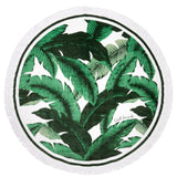 MARTINIQUE BEVERLY HILLS Tropical Banana Leaf Fabric Round Towel | Beach Blanket | Beach Towel | Circular Linen Throw