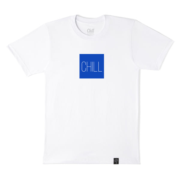 Chill Tee | Chill T shirt | Chill tshirt | Chill box logo tee | Box logo tee | Blue box logo tee