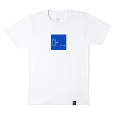 Chill Tee | Chill T shirt | Chill tshirt | Chill box logo tee | Box logo tee | Blue box logo tee 